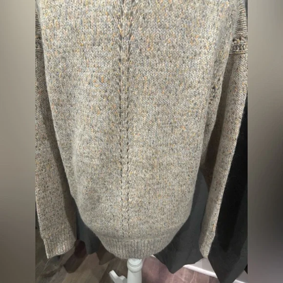 NWT J.Crew Relaxed Crewneck Pullover Sweater Wool Blend Small Gray Orange Cozy - Picture 8 of 11